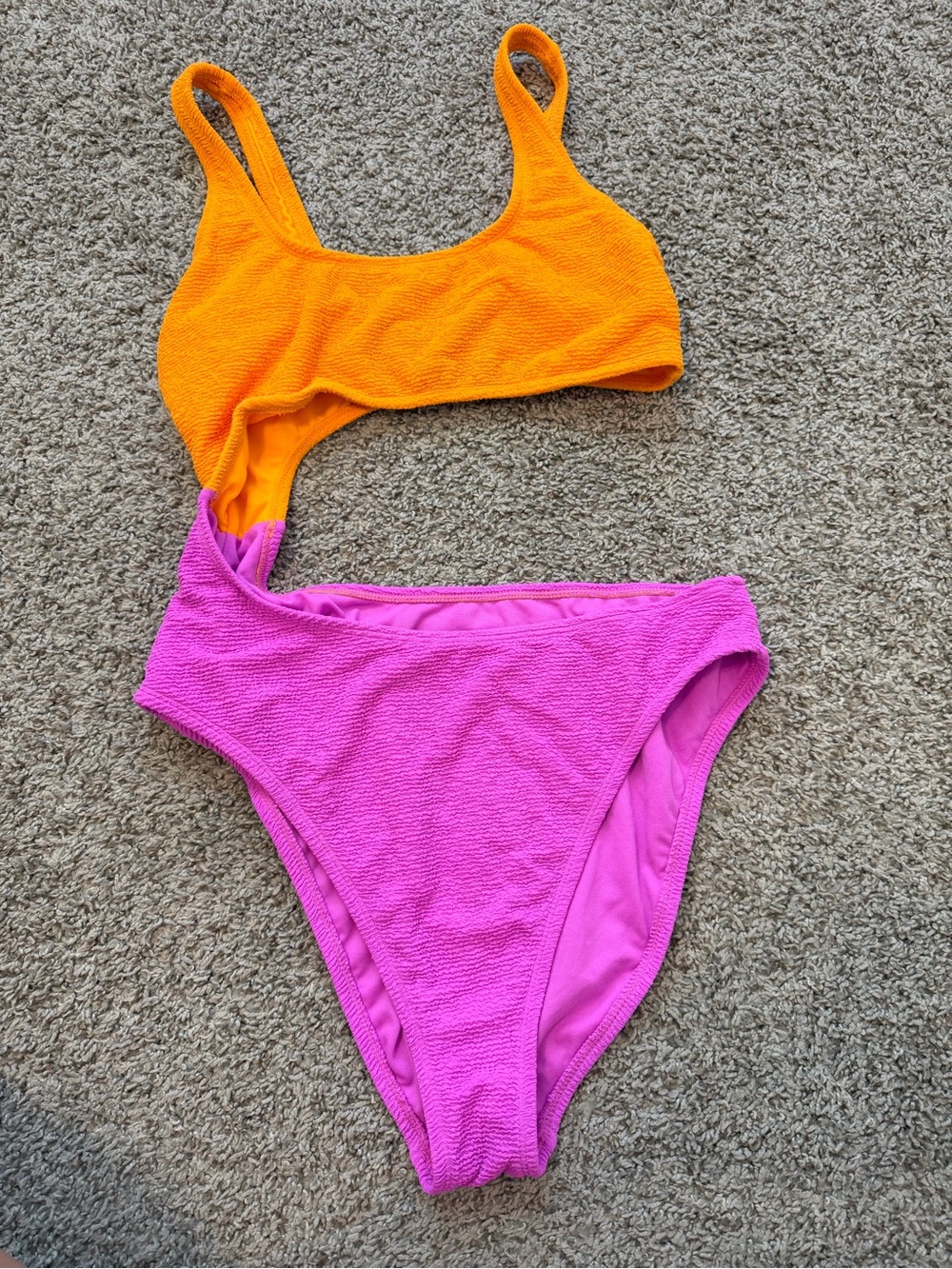 wild fable Colorblock One-Piece Swimsuit - Orange & Hot Pink